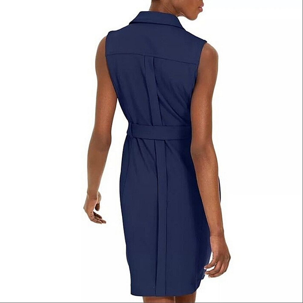 Calvin Klein Moto Sleeveless Sheath Dress - Picture 4 of 17